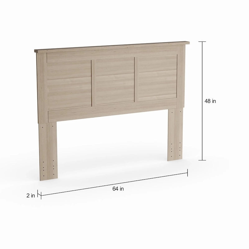 Tête de lit, commode et table de chevet transitionnelles gris cendré | Lit double/Queen | 3 pièces