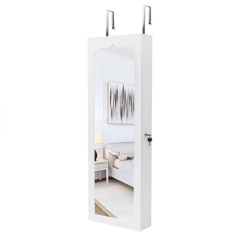 Armoire à bijoux murale en bois blanc à 6 tiroirs – N/A