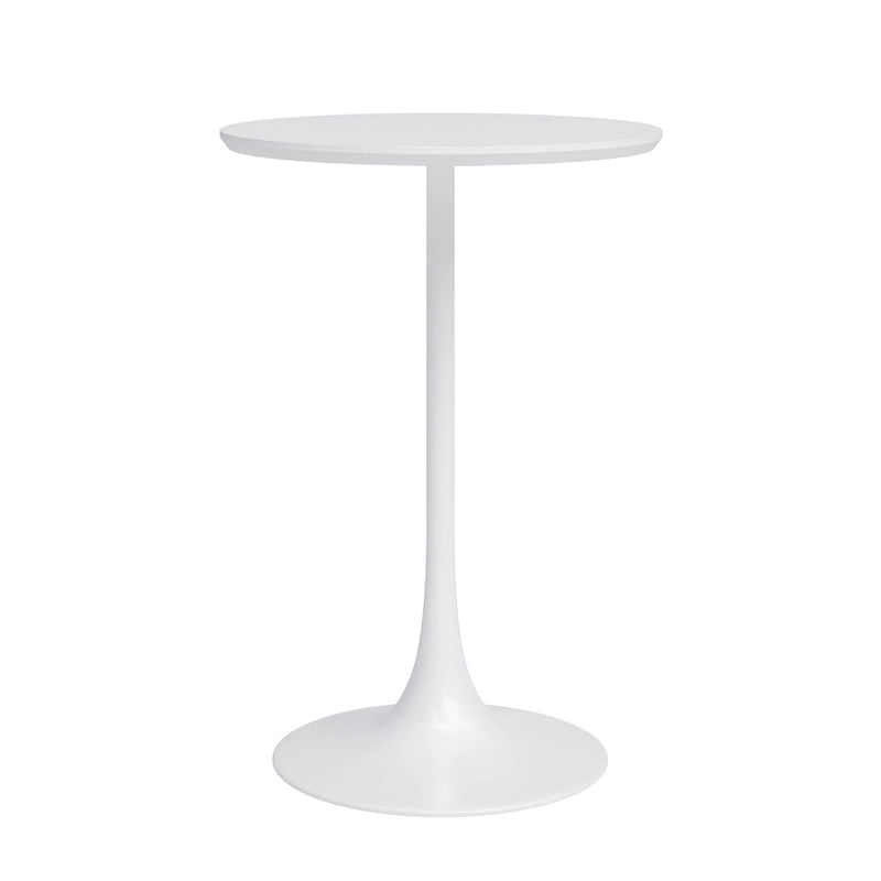 Table de café ronde mi-siècle moderne, hauteur comptoir, avec pied central