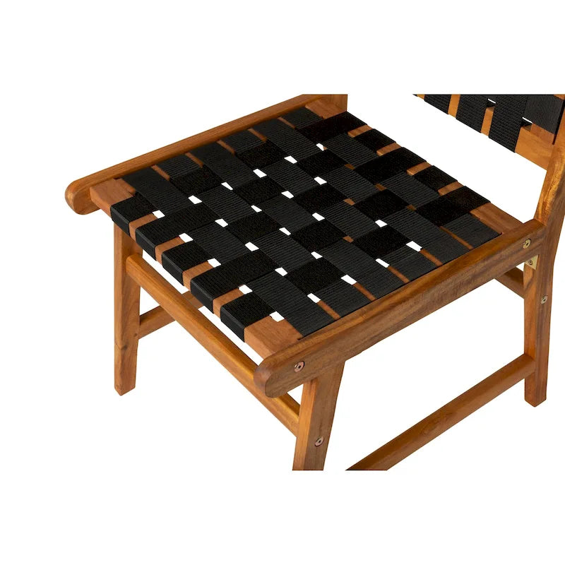 Chaise de salle à manger sans accoudoirs Sava pour l'intérieur et l'extérieur, noire