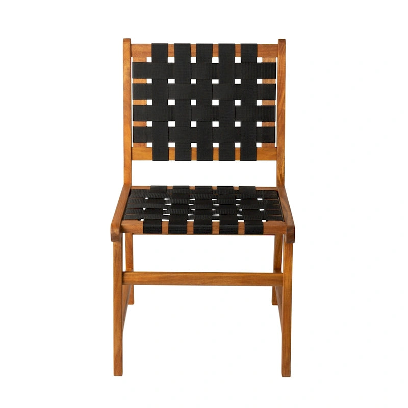 Chaise de salle à manger sans accoudoirs Sava pour l'intérieur et l'extérieur, noire