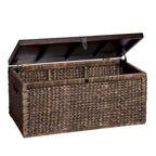 Table basse coffre de rangement en osier expresso