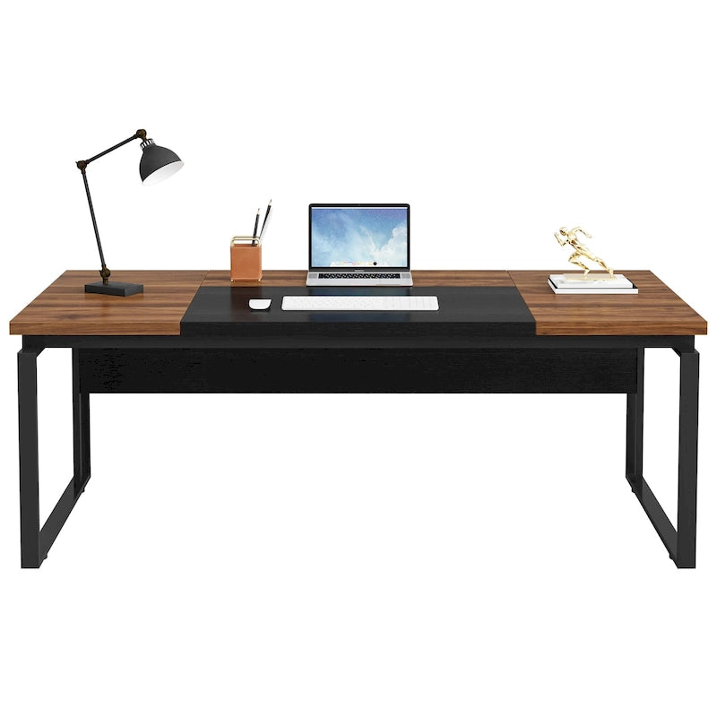 Bureau d'ordinateur exécutif moderne de 63 po, bureau de télétravail de 5 pi (Bureau seulement)