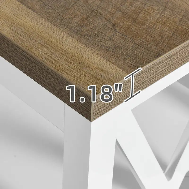 Meuble TV en chêne foncé/blanc style ferme en X, 2 portes, 150 cm, compatible avec les téléviseurs jusqu'à 65 pouces