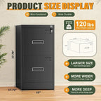 Classeur vertical à 2 tiroirs avec serrure pour le bureau à domicile