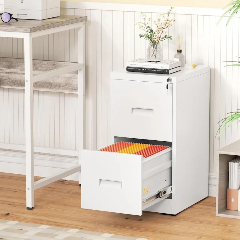 Classeur vertical à 2 tiroirs avec serrure pour le bureau à domicile