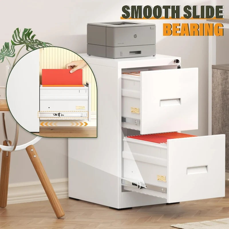 Classeur vertical à 2 tiroirs avec serrure pour le bureau à domicile