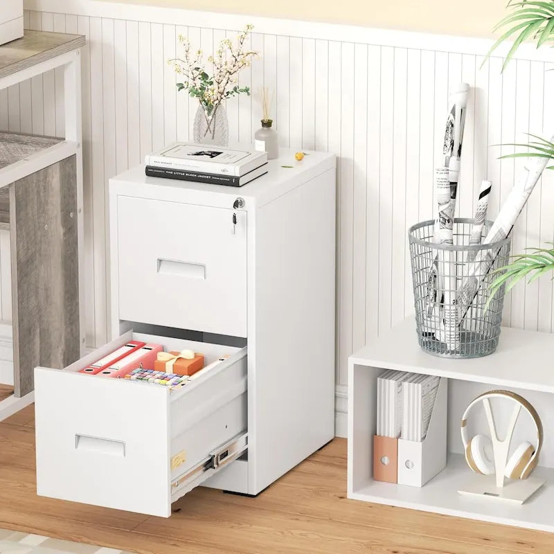 Classeur vertical à 2 tiroirs avec serrure pour le bureau à domicile