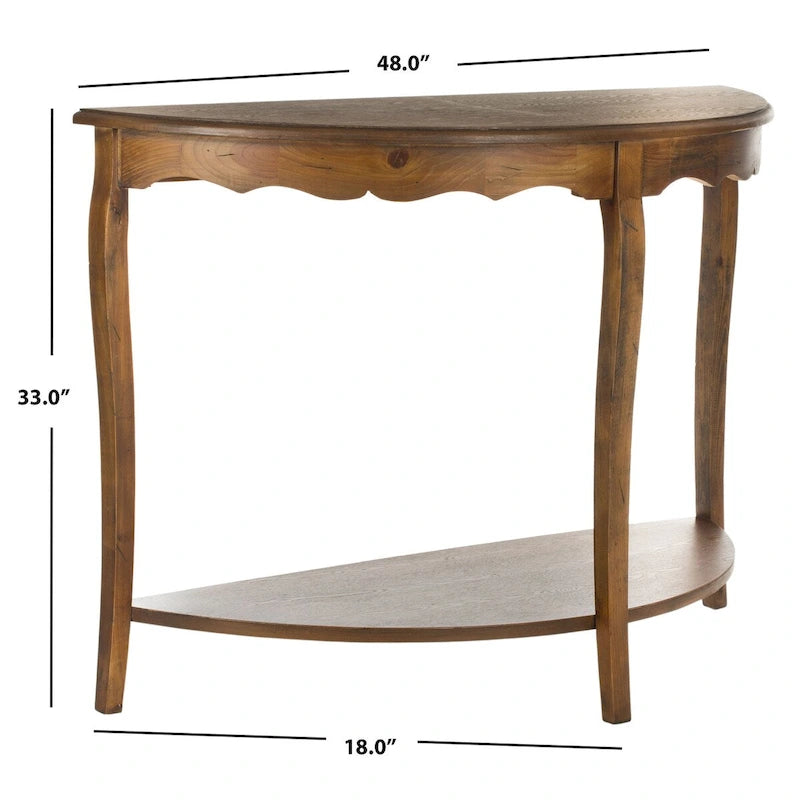 Console demi-lune 48" – Pieds cabriole, style français | 5 coloris