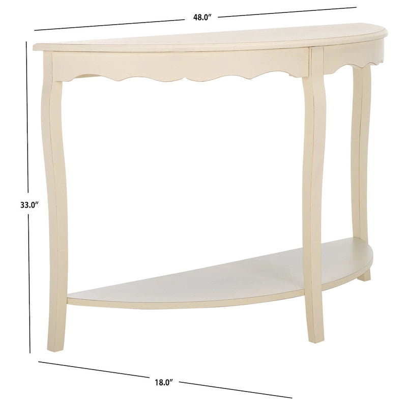 Console demi-lune 48" – Pieds cabriole, style français | 5 coloris