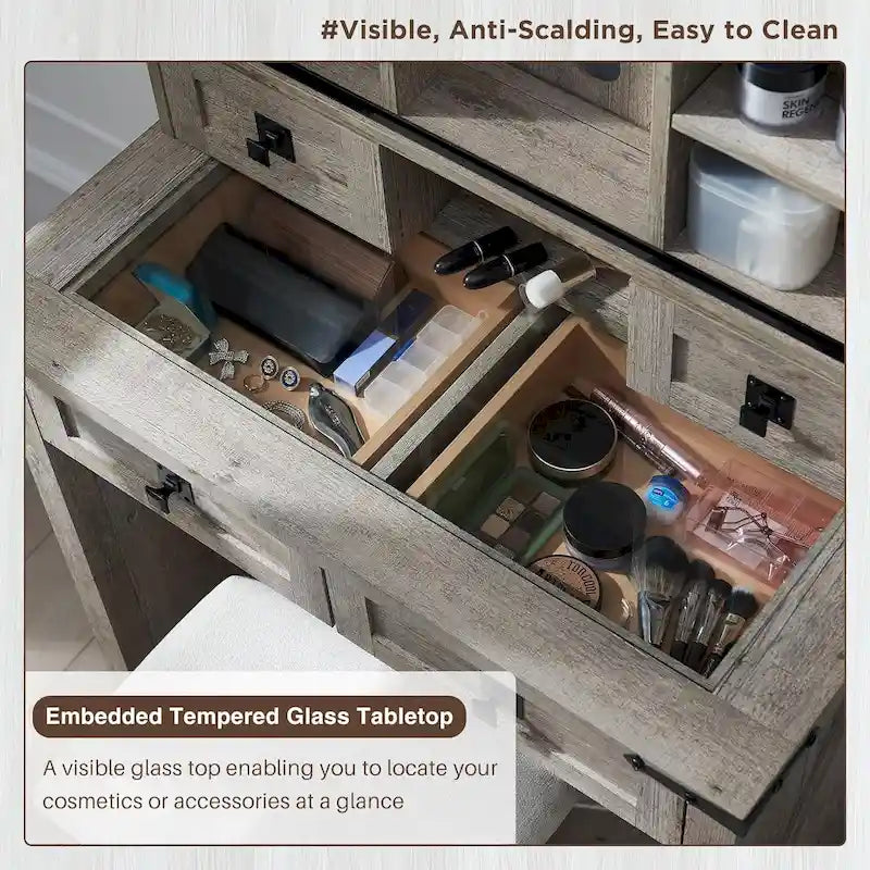 Coiffeuse de ferme, coiffeuse avec tabouret inclus