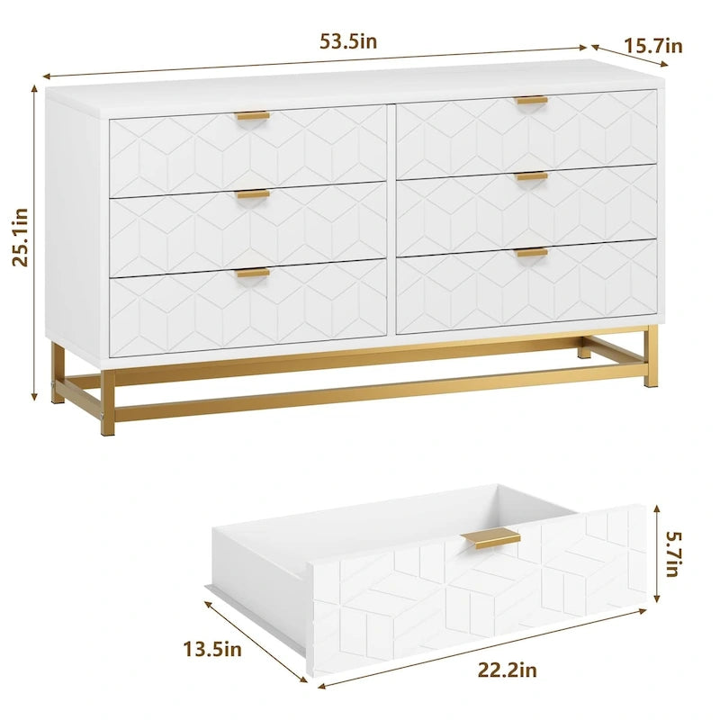 Commode de chambre, grande commode de rangement à 53,5 tiroirs