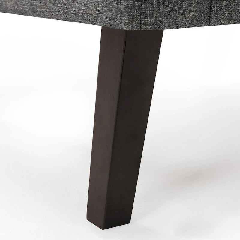Fauteuil d'appoint moderne en lin capitonné avec pieds fuselés en bois