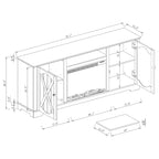 Meuble TV de ferme de 70 po avec cheminée, convient aux téléviseurs jusqu'à 75 po - 70 larg. x 30 haut. x 14.5 prof.