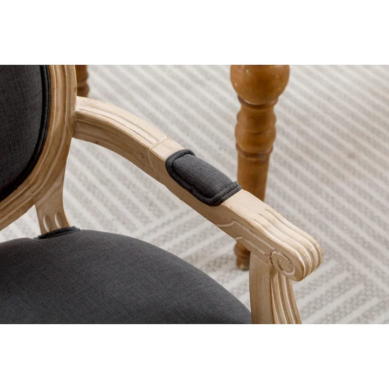 Lot de 2 chaises de salle à manger en tissu rembourré avec accoudoirs