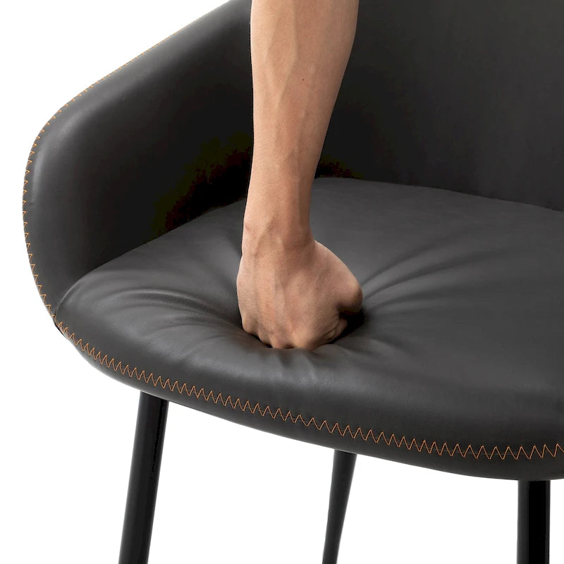 Chaises de salle à manger en similicuir gris / bleu foncé de style moderne du milieu du siècle – Lot de 2 / 4 / 6