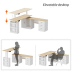 Table esthétique de bureau debout polyvalente 63W avec personnalisation de la hauteur