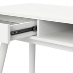 Bureau de 137 cm avec tiroir – Noyer foncé / Chêne naturel / Blanc pur, Monoposte