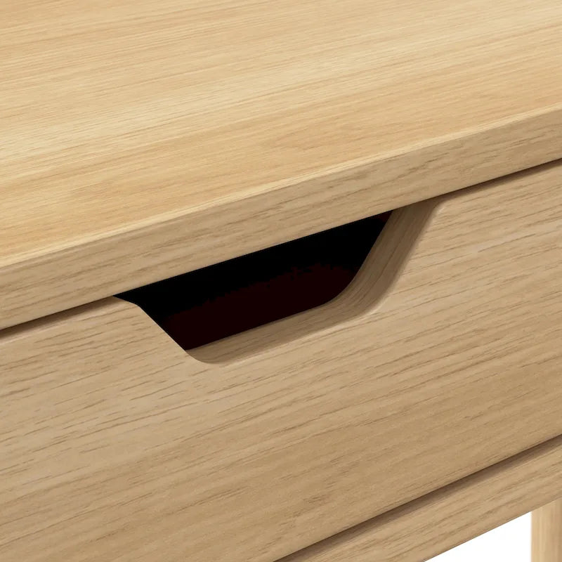 Bureau de 137 cm avec tiroir – Noyer foncé / Chêne naturel / Blanc pur, Monoposte