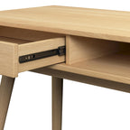 Bureau de 137 cm avec tiroir – Noyer foncé / Chêne naturel / Blanc pur, Monoposte