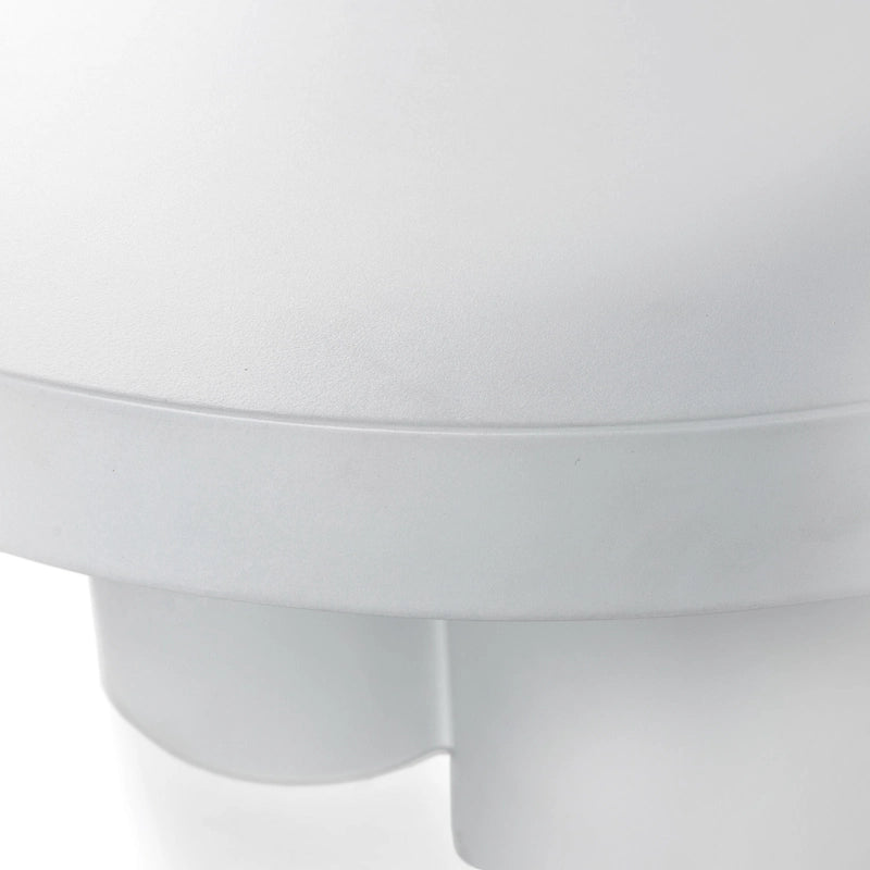 Table Basse Ronde à Plateau en Béton Blanc, Piétement Abstrait à 3 Pieds, 2 Places