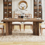 Table à manger rectangulaire en bois style ferme pour cuisine ou salle à manger