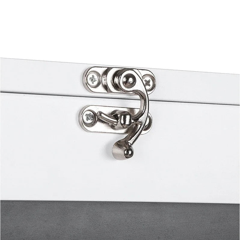 Bureau mural pliable blanc avec façade tableau noir et étagères de rangement