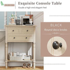 Console de ferme en bois massif de 23,7 po avec 3 tiroirs et étagère inférieure