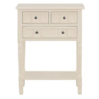 Console de ferme en bois massif de 23,7 po avec 3 tiroirs et étagère inférieure