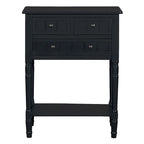 Console de ferme en bois massif de 23,7 po avec 3 tiroirs et étagère inférieure