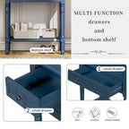 Console de ferme en bois massif de 23,7 po avec 3 tiroirs et étagère inférieure