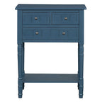 Console de ferme en bois massif de 23,7 po avec 3 tiroirs et étagère inférieure