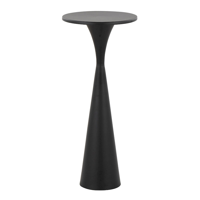 Table d'appoint en métal sablier, coloris noir / nickel poli / laiton, une pièce