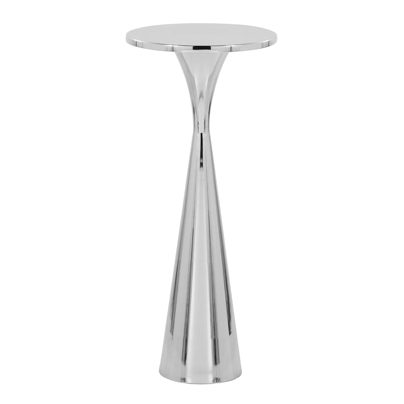 Table d'appoint en métal sablier, coloris noir / nickel poli / laiton, une pièce